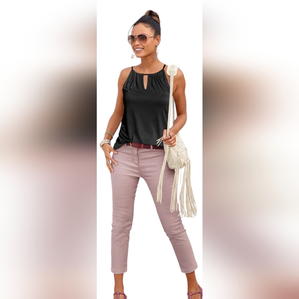 Lascana Mauve Cropped Jeans